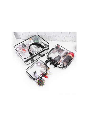 Padalink Siyah Küçük Pvc Transparent Giyim Çantası - Su Geçirmez, Kol Koluyla Taşınabilir, Çabuk Temizlenir, Çeşitli Kullanim Alanı Siyah