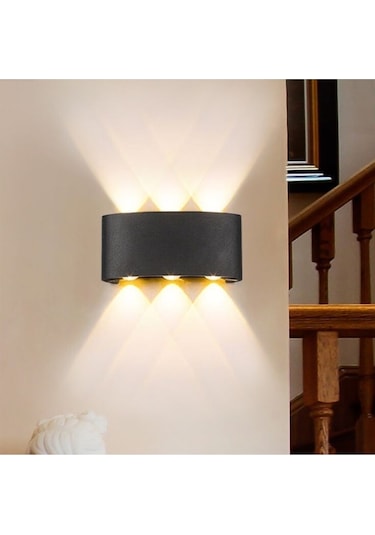 5 Adet 10 Watt Gün Işığı Ledli Işık Süzmeli Dekoratif Led Aplik Salon Balkon Ünite Üstü Aplik Siyah