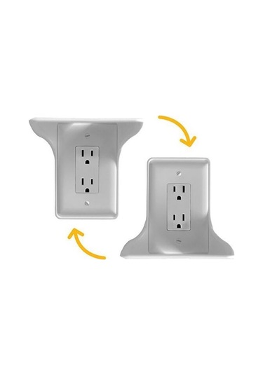 Eastmeetwest - Delmesiz Priz Braketi, Taşınabilir Depolama Rafı, Mutfak/otel/ev İçin Pratik Çözüm Beyaz