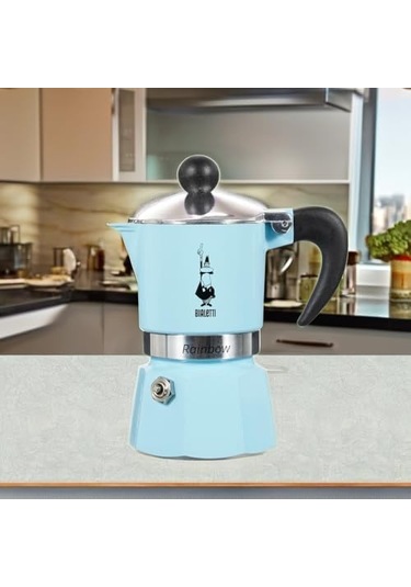 5041 Rainbow Espresso Pişirici, Alüminyum, Açık Mavi, 1 Fincan