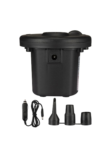 Hombey Elektrikli Hava Pompa, 3 Farklı Uçlu, Hızlı Doldurma, 480l/dk Akış, 0.8psi Basınç, Araç Şarjlı, Çadır, Yatak, Havuz Vb. İçin