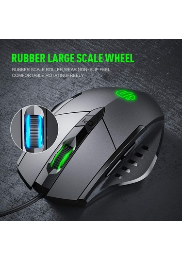 Inphic Pw1h Kablolu Sessiz Aydınlatmalı Bilgisayar Oyun 6 Düğmeli Fare Gri Diğer