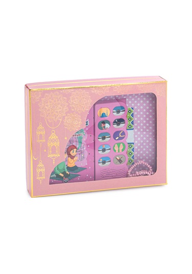 Namaz Öğreten Sesli Cihazlı Kitap Tesbihli Kızımın Çocuk Seccadesi Seti Pembe