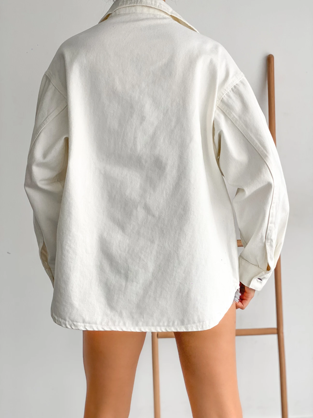Lirya Prive Oversize Denim Ceket Beyaz
