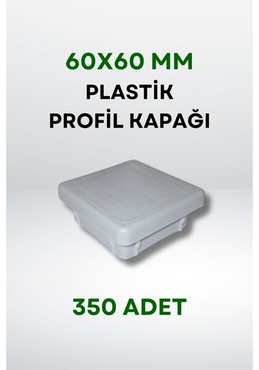 Plastik Profil Kapağı 60x60 Mm 350 Adet - Açık Gri 60x60