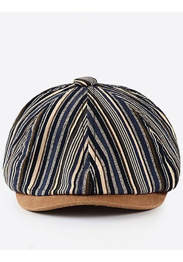 Sekizgen Desenli Şık Ve Modern Kadın Şapkası Mavi
