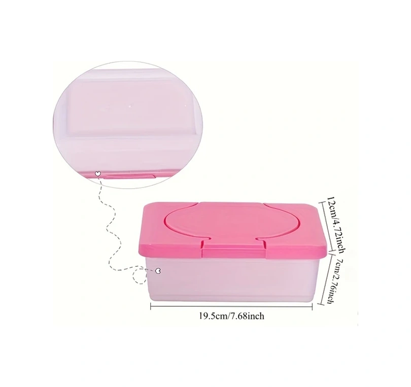 Xuweiwei Pembe Islak Mendil Saklama Kutusu 80 Yaprak Kapaklı Modern pembe