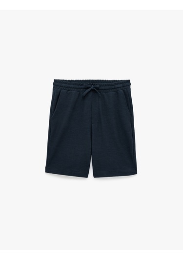 Koton Regular Fit Cepli Bermuda Beli Bağcıklı Şort Lacivert 6sam40068mk
