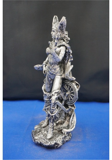 Frigga Tanrıca Heykeli - 25 Cm Mitolojik Dekoratif Biblo, Ev & Ofis Aksesuarı Gümüş