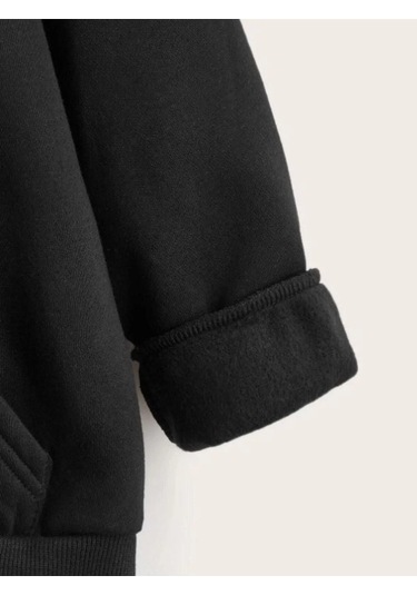 Los Angeles Basklı Kapişonlu Sweatshirt Siyah