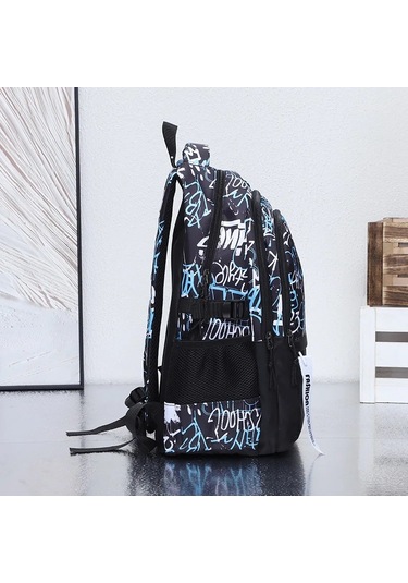 Graffiti Baskı Genç Erkek Okul Çantaları Yüksek Ortaokul Açık Vizon