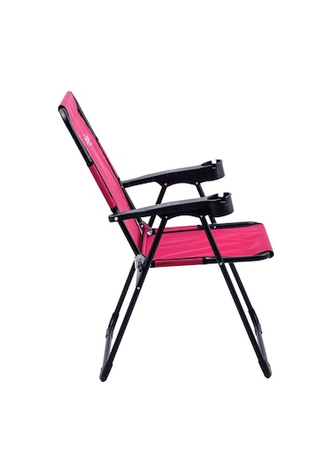 Katlanabilir Kamp Sandalyesi - Rest - Bardaklıklı - Argeus - Pembe Çok Renkli