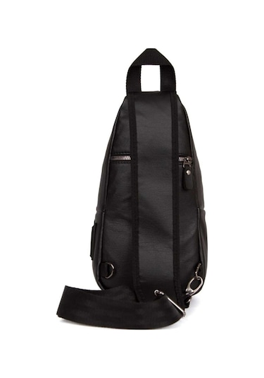 Anholt Yıkama Deri Çapraz Askılı Göğüs ve Omuz Çantası Siyah