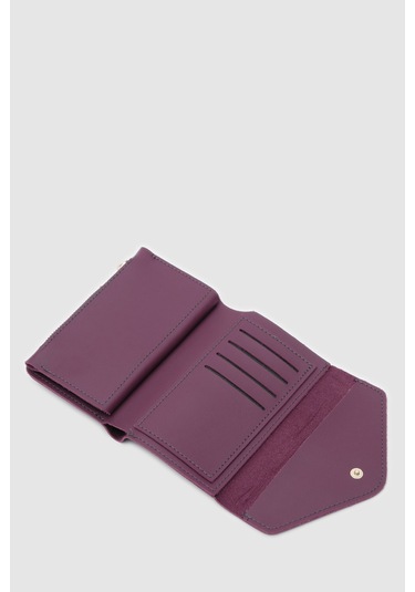 Zarf Detaylı Nakit Ve Bozuk Para Bölmeli Bayan Cüzdan-mor Açık Mor