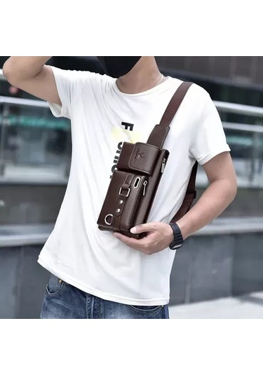 Geeksen Erkekler İçin Kahverengi Spor Bel Çantası, Çok Fonksiyonlu Dış Mekan Telefon Çantası, Moda Tasarım Çok Renkli