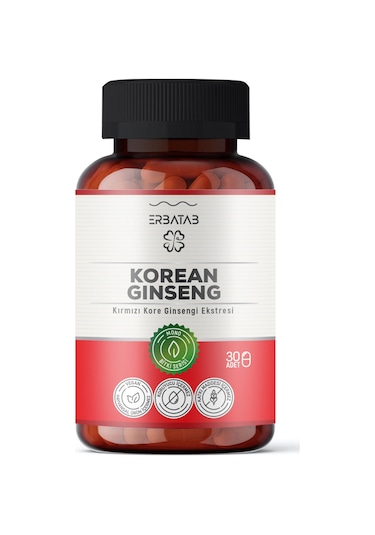Erbatab Kırmızı Kore Ginsengi Ekstresi Korean Ginseng 30 Kapsül