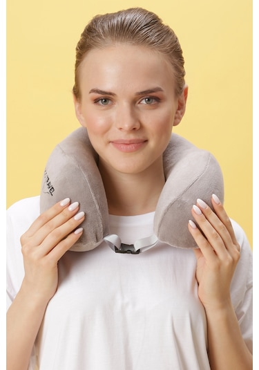 Viscofoam Comfy Ortopedik Seyahat Yastığı Visco Boyun Destekli Seyahat Yastığı - Gri | Ergo Travel