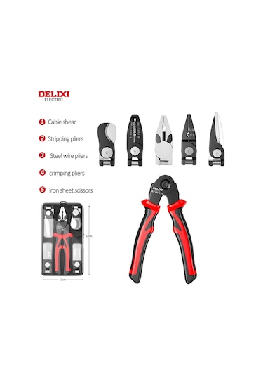 Conventions1 Elektrik 5-in-1 Çok Fonksiyonlu Pense Seti,