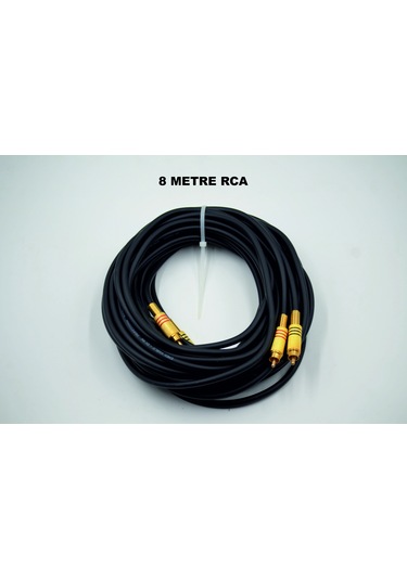 Amfi Rca Kablosu 8 Metre - El Yapımı %100 Bakır Uzun Anfi Rca Ses Kablosu - 8 Mt