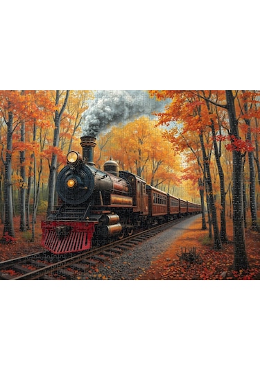 Nova Puzzle 1000 Parça Buharlı Sonbahar Yolculuğu Puzzle - Kara Tren