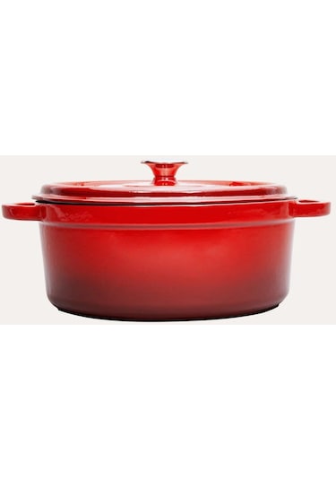 Sürel Döküm Derin Tencere Kırmızı 28 CM