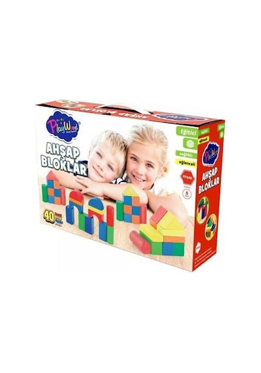 Playwood Ahşap Eğitici Renkli Bloklar 40 Parça Ony-403