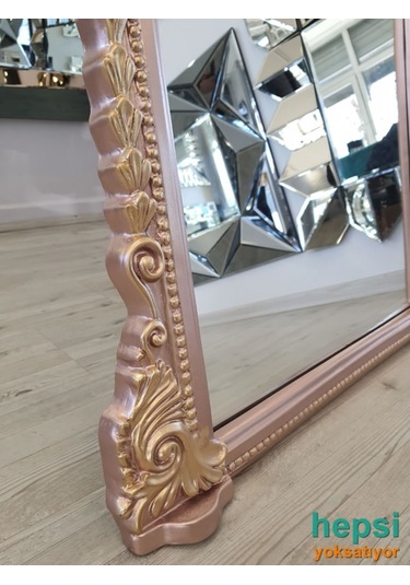 Matmazel Model Rose Gold Altın Renk Varaklı Ayaklı Boy Aynası