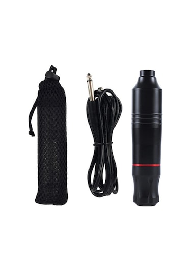 Magideal Profesyonel Kartuşlu Dövme Makinesi Kalem Döner Set Ayak Pedalı Siyah