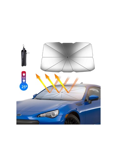 Araba Güneşliği Şemsiye Tarzı Ön Cam Güneşlik Güneş Koruyucu İsı Yalıtımlı Bez Set D Diğer