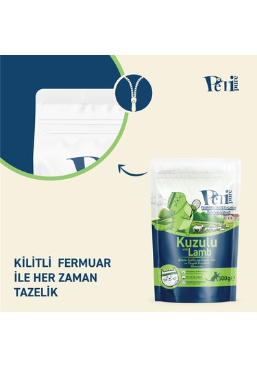 Petipure Kuzu Etli Kuru Yetişkin Kedi Maması 500 G