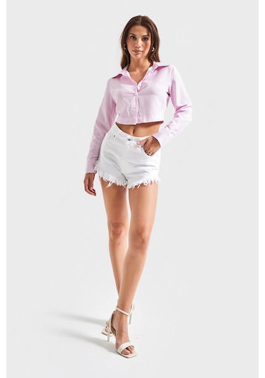 Itsbasic Beyaz Luna Mini Kadın Jean Şort