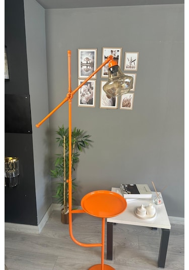 Melk Turuncu Gövde Bal Rengi Cam Lambader Tepsili Makas Gövde Lambader Modern Oturma Odası Natural