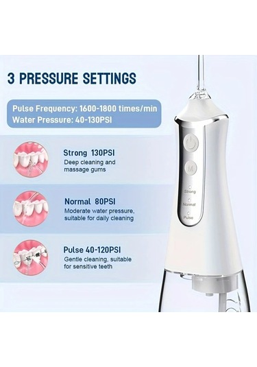 Willowhaven Beyaz Kablosuz Taşınabilir Su Diş İpi Ve Kuvars Diş Çubuğu Şarjlı Ağız Duşu