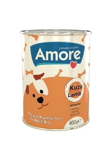 Amore Kuzu Parça Etli Yetişkin Köpek Konservesi 400 G
