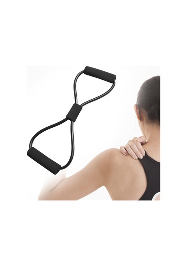 Dolıty 8 Şekilli Direnç Bandı Elastik Halat Ev Jimnastik Siyah Siyah