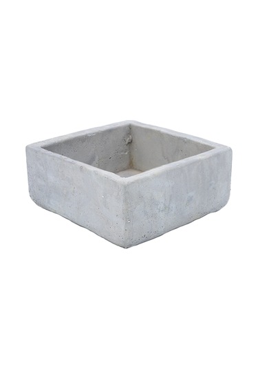 Kare Beton Saksı 10cm Gri