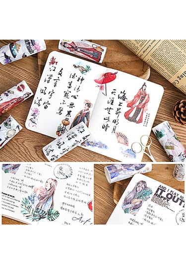 Reedark El Yapımı Washi Bant - 14 Farklı Desen Seçeneği, Günlük Ve Scrapbook Süsleme İçin 2 Metre Geniş Şerit