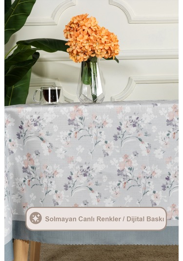 Elart Floret Masa Örtüsü Digital Baskılı 160x220 Cm Yeşil Yeşil