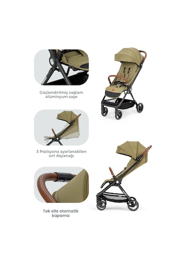 Kanz Instreet Autofold Travel Sistem Bebek Arabasıyeşil Antrasit - Siyah