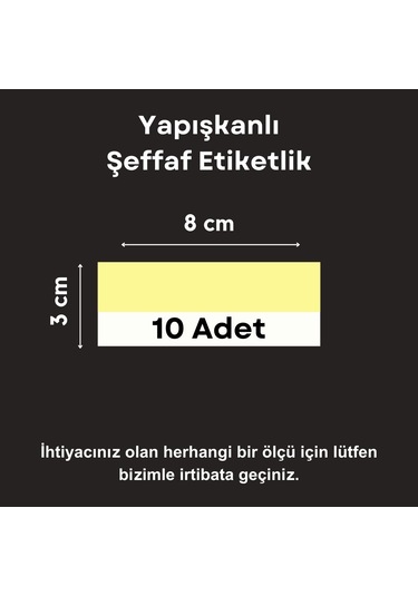 10 Ad Pvc Etiketlik Yapışkanlı 8x3 Cm Raf Etiket Cebi Yapışkanlı
