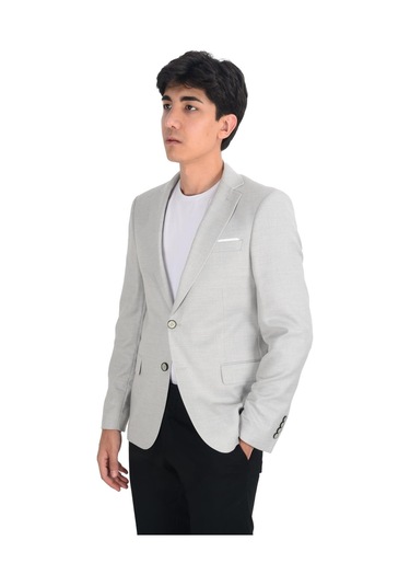 Cengiz İnler Balıksırtı Desenli Slim Erkek Ceket 001