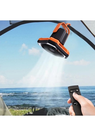 Jzcat- Fanlar, Usb Şarjlı Led Işıklı Kamp Fanı - Taşınabilir