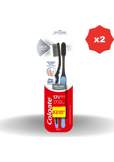 Diş Fırçası Mikro Slim Soft Charcoal 1+1 - 2 Adet