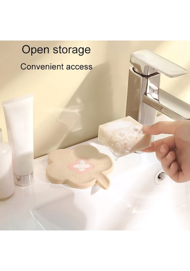 Banyo İnfüzyonlu Silikon Sabunluk Ev Tipi Kaymaz Sabun Drenaj Tutucu Yeşil