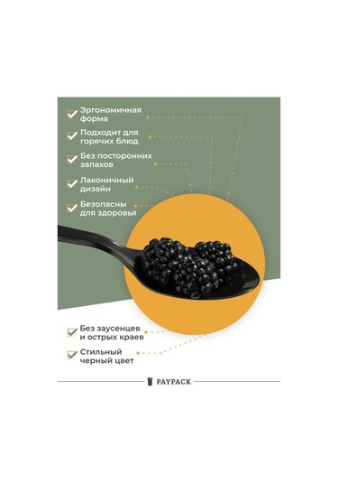 Paypack Tek Kullanımlık Plastik Siyah Kaşık 50'li Pakette 109420668 50