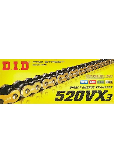 Did 520-116vx3 2018-2019 Ktm 790 Duke Uyumlu Zincir Vx3 Xring Gold Sarı Renk