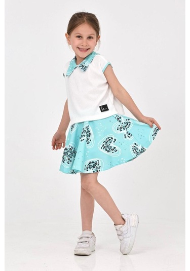 Kız Çocuk Etekli Takım Mavi