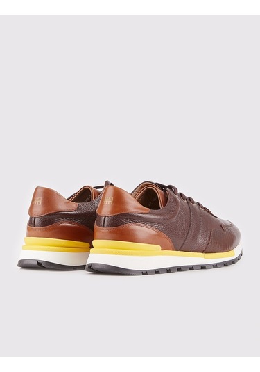 Hakiki Deri Kahverengi Bağcıklı Erkek Günlük Ayakkabı-Kahve (521644224) Kahverengi