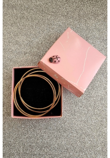 Trade Bazaar Kadın 4'lü Lüks Yüksek Kalite Çelik 65 MM Ajda Bilezik Çelik Kararmaz Bileklik