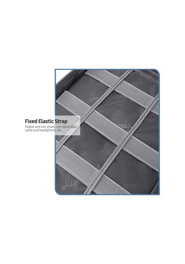 Didadodo Bubm Multifunction Çok Amaçlı Büyük Kapasiteli Çift Katmanlı Dijital Aksesuar Çantası - Kablolar Ve Power Bank İçin Gri Gri